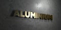 Aluminium - Gold text on black background - 3D rendered royalty free stock picture