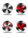 Aluminium heart buttons