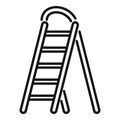 Aluminium ladder icon outline vector. Wood construction Royalty Free Stock Photo