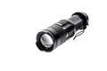 Aluminium metal LED flashlight torch isolated on white background.