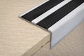 Aluminium non slip rubber stair nosing