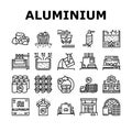 Aluminium Production Collection Icons Set Vector