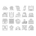 Aluminium Production Collection Icons Set Vector .