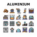 Aluminium Production Collection Icons Set Vector