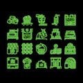 Aluminium Production neon glow icon illustration