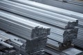 Aluminium profiles for constructions. Aluminum constructions factory Royalty Free Stock Photo