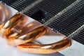 Aluminium radiator with copper heat pipe Royalty Free Stock Photo
