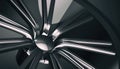 Aluminium on shadow and light rim of luxury car wheel. Various material and background, 3D render Royalty Free Stock Photo
