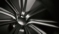 Aluminium on shadow and light rim of luxury car wheel. Various material and background, 3D render Royalty Free Stock Photo