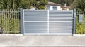 Aluminium sliding modern home gray steel gate portal of suburb house