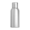 Aluminium spray bottle. Cosmetic aerosol, hairspray