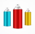 Aluminium Spray Can Template Blank. Vector