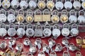 Aluminium and steel made locks and keys are displayed for sale at famous Sardar Market and Ghanta ghar Clock tower in Jodhpur,