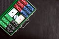 The aluminium suitcase with poker set Royalty Free Stock Photo
