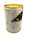 Aluminium tin can full of cats eyes