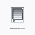 Aluminium ventilation outline icon. Simple linear element illustration. Isolated line aluminium ventilation icon on white Royalty Free Stock Photo