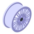 Aluminium wheels icon isometric vector. Car wheel