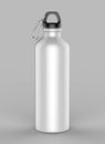 Aluminium white shiny sipper bottle for mock up and template design. 3d render illustration. Royalty Free Stock Photo