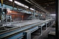 aluminum bar rolling mill, with molten aluminum being transformed into usable product