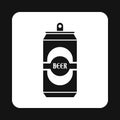 Aluminum beer icon, simple style Royalty Free Stock Photo