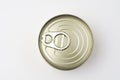 Aluminum can, canned food isolated over white