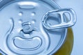 Aluminum can. closeup of a broken key. Defect, substandard, defective in production. Dissatisfaction, deception, disappointment,