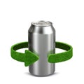 Aluminum can. Recycling concept isolation on white Royalty Free Stock Photo