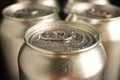 Aluminum cans of cold beer, closeup Royalty Free Stock Photo