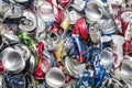 Aluminum cans recycling trash crushed pop can recycle