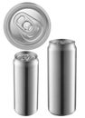 Aluminum cans for soft drinks or beer on white Royalty Free Stock Photo