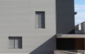 Aluminum cladding on a facade of a new build modern house in minimalist style