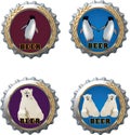 Aluminum crown caps with polar animals animals Royalty Free Stock Photo