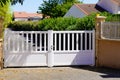 Aluminum fence steel home high white gate sliding portal of suburb house