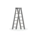 Aluminum five step folding ladder with standing platform stool isolated on white background. vector illustration Royalty Free Stock Photo