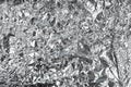 Aluminum Foil Paper, Wrinkled Aluminium Paper Pattern, Crumpled Tin Material Piece Royalty Free Stock Photo