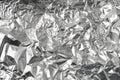 Aluminum Foil Texture Background, Wrinkled Aluminium Paper Pattern, Crumpled Tin Material Banner Royalty Free Stock Photo