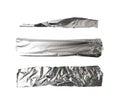 Aluminum Foil Torn Paper Edge Isolated, Wrinkled Aluminium Paper Pattern, Crumpled Tin Material Piece Royalty Free Stock Photo