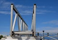 aluminum footbridge for washing windows above the skylight.