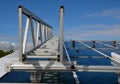 aluminum footbridge for washing windows above the skylight.