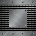 Aluminum frame and perforated metal Royalty Free Stock Photo