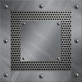 Aluminum frame and perforated metal Royalty Free Stock Photo