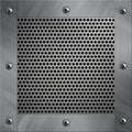 Aluminum frame and perforated metal Royalty Free Stock Photo