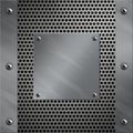 Aluminum frame and perforated metal Royalty Free Stock Photo