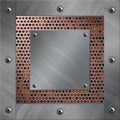 Aluminum frame and perforated metal with lava Royalty Free Stock Photo