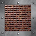 Aluminum frame and perforated metal with lava Royalty Free Stock Photo