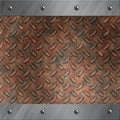 Aluminum frame and rusted diamond metal Royalty Free Stock Photo