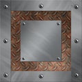 Aluminum frame and rusted diamond metal Royalty Free Stock Photo