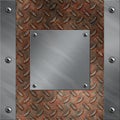 Aluminum frame and rusted diamond metal Royalty Free Stock Photo