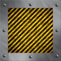 Aluminum frame and warning stripes