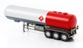 Aluminum fuel tanker trailer isolated on white background. 3D illustration Royalty Free Stock Photo